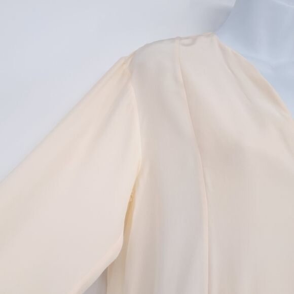 Jenni kayne Cream Silk Long Line Oversized Blouse Siae Small - Picture 3 of 8